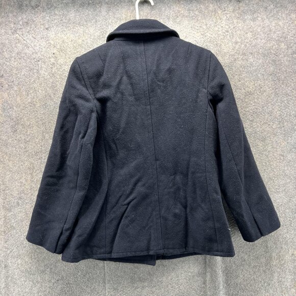 Polo Jeans Co Ralph Lauren Coat Womens Petite Medium Black Wool Peacoat Jacket - Picture 2 of 11